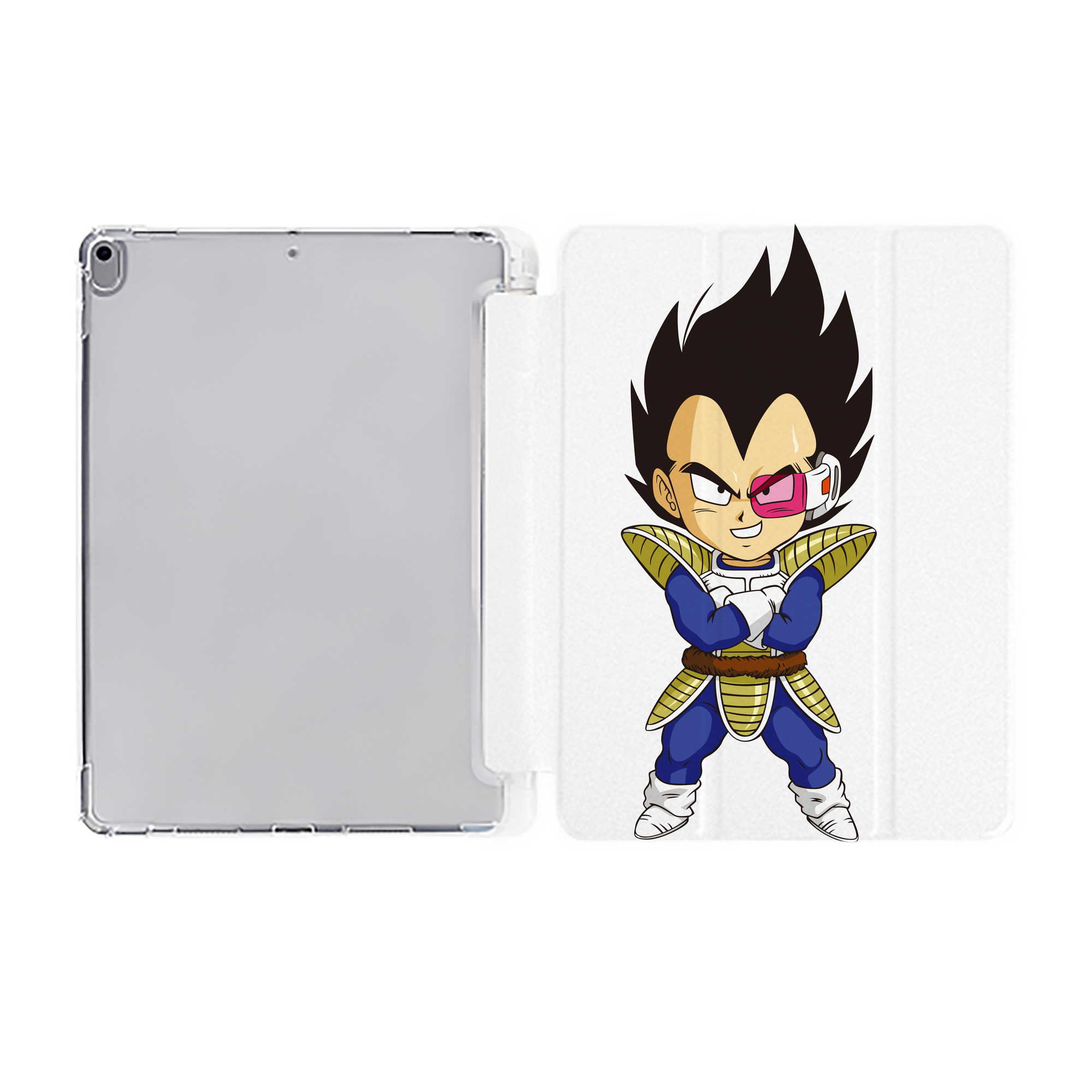 （画像用） ドラゴンボール ベジータ四世（Bejīta Yonsei）DRAGON BALL Vegeta IV IPad ケース ペン収納付き 三つ折りスタンド PUレザー×シリコン 対応機種9.5/10.5/10.9インチ